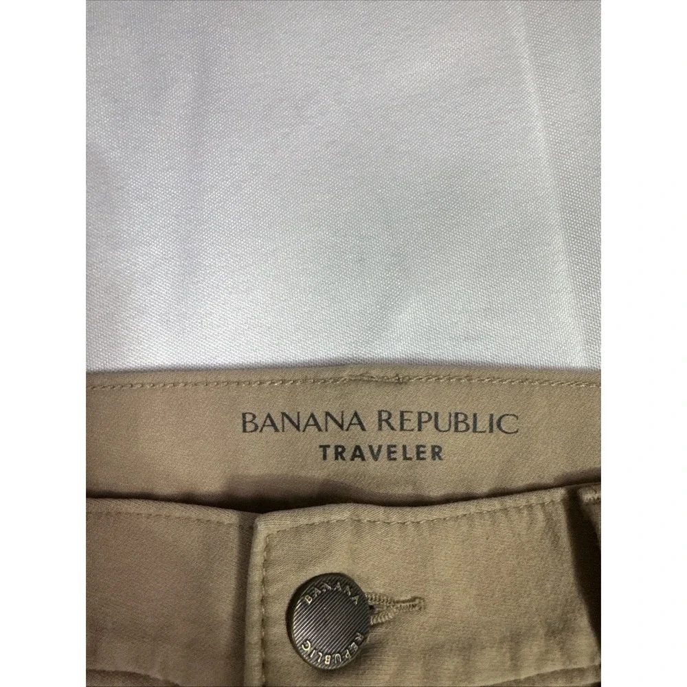 Banana Republic Men's Traveler Pants 30x30 Slim Fit Stretch Khaki Brown